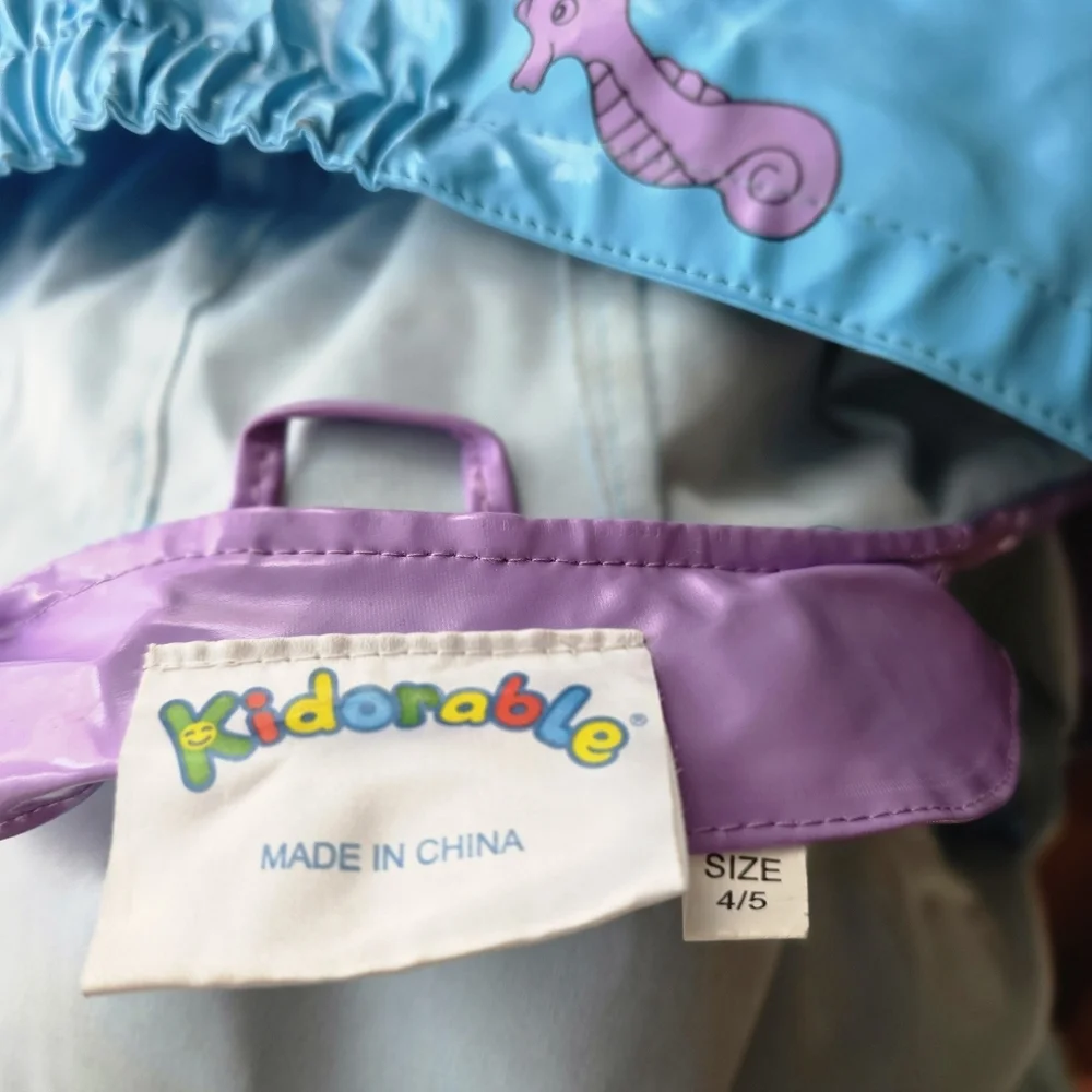 Kidorable Girls Mermaid‎ Raincoat Size 4/5